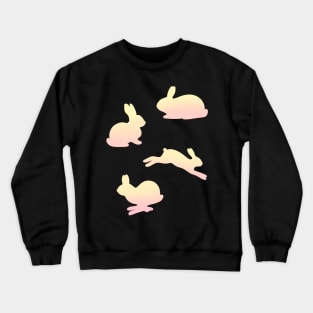 Pastel Easter Bunny Rabbit Pink and Yellow Crewneck Sweatshirt